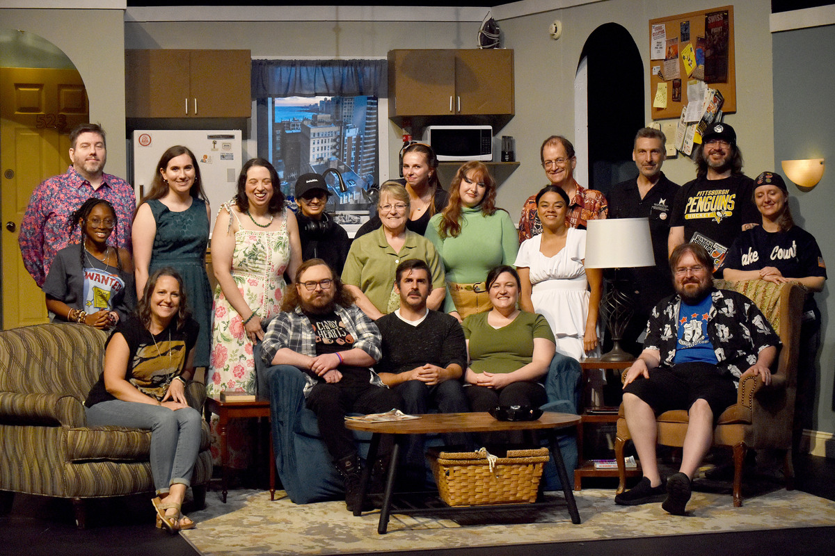 The Love Bytes cast and crew together on the set at final dress